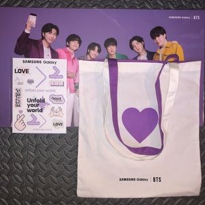 BTS Samsung pop up event poster, tote, sticker